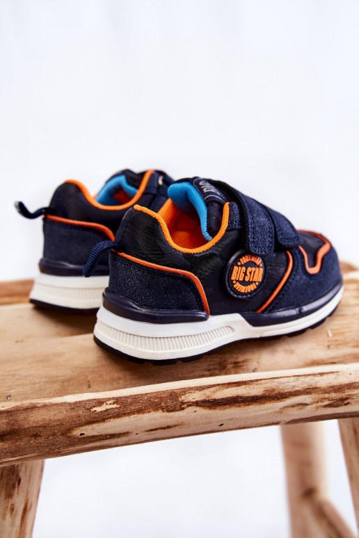 Bērnu sporta apavi ar lipīgām aizdarēm Memory Foam System Big Star KK374183 tumši zilas krāsas