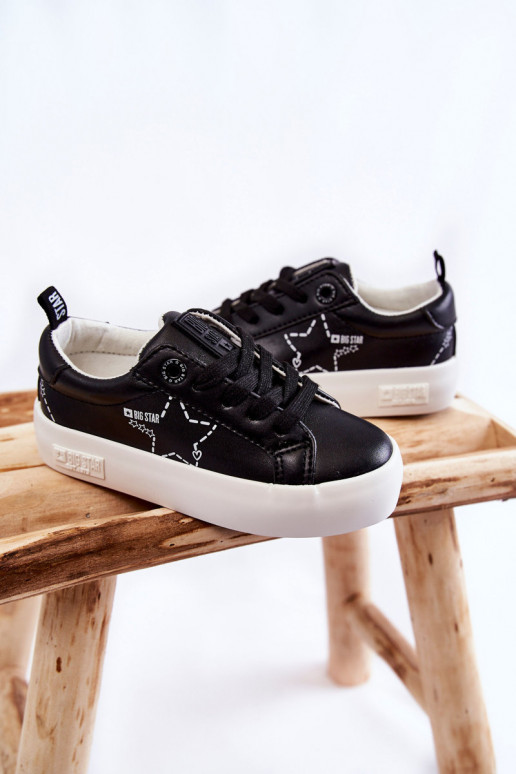 Bērnu sporta apavi šņorējami Big Star KK374223 melnas krāsas