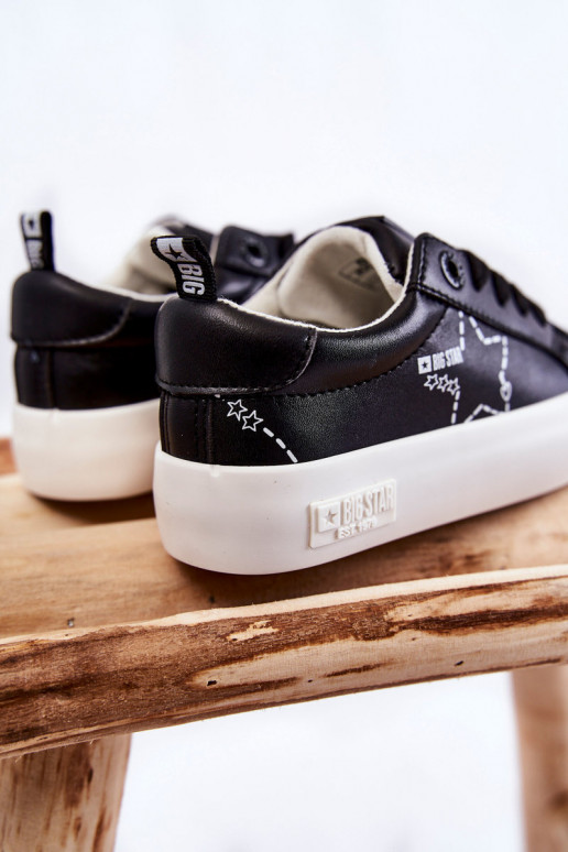 Bērnu sporta apavi šņorējami Big Star KK374223 melnas krāsas