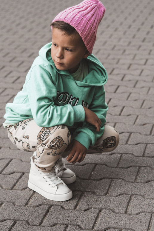 Bērnu apavi ar oļiem ar rāvējslēdzējiem Big Star KK374227 baltas krāsas