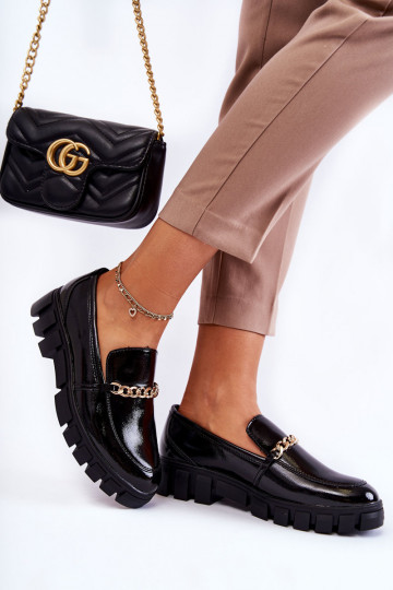 Laque apavi melnas krāsas Anne