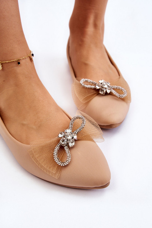 Balerīnas Apavi ar spicu purngalu smilšu krāsas Luminous Balerīnas Apavi ar spicu purngalu smilšu krāsas Luminous