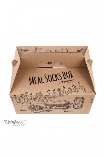 Varavīksnes zeķes Meal Socks Box Burger 5 Par