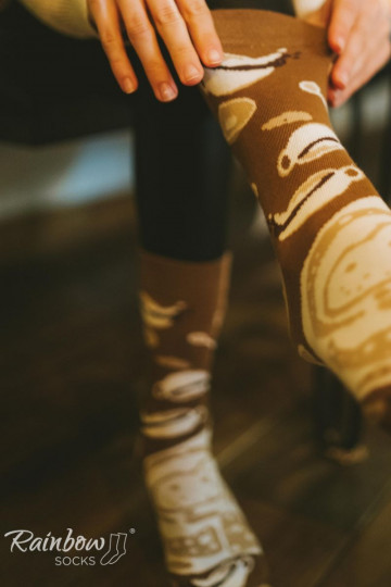 Varavīksnes zeķes Cappuccino 1 Pāris 2