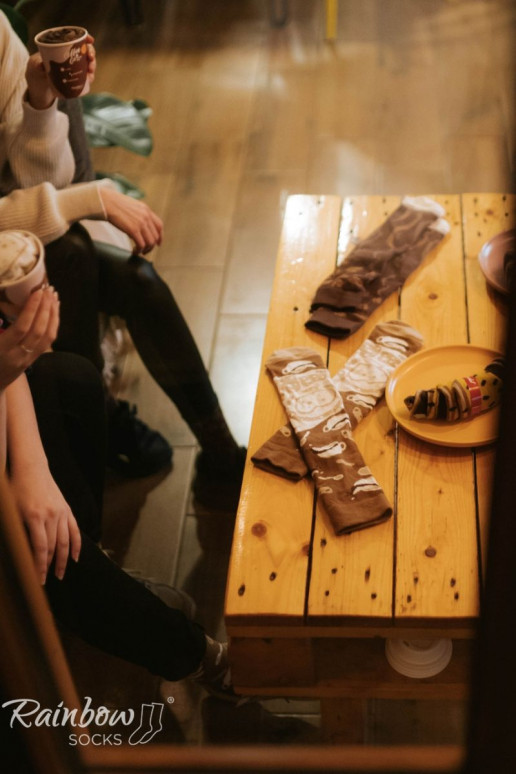 Varavīksnes zeķes Cappuccino 1 Pāris