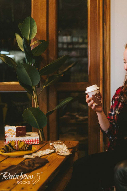 Varavīksnes zeķes Cappuccino 1 Pāris