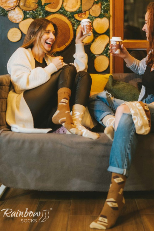 Varavīksnes zeķes Caffe Latte 1 Pāris