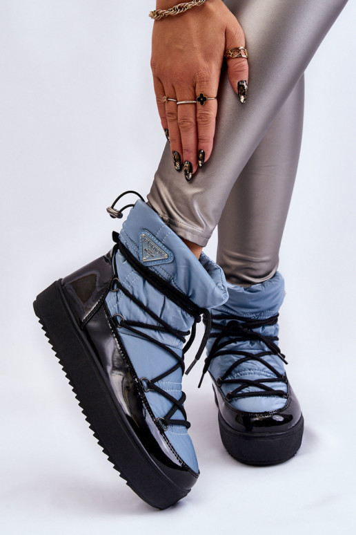 Stilīgasrnas sniega apavi šņorējami Zilas krāsas Carrios