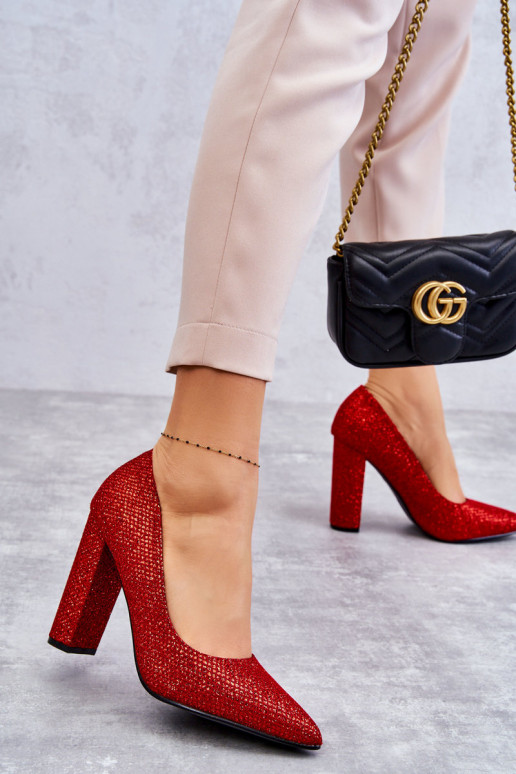 spīdīgs Kurpes ar papēdi sarkanas krāsas Elmira spīdīgs Kurpes ar papēdi sarkanas krāsas Elmira