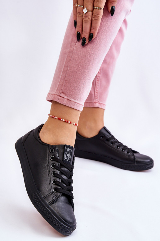 šņorējami Klasiska modeļa brīvā laika apavi melnas krāsas Misima