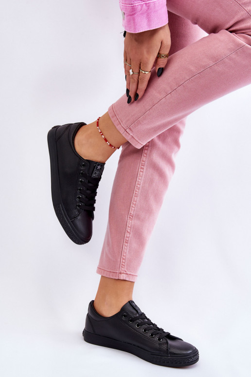 šņorējami Klasiska modeļa brīvā laika apavi melnas krāsas Misima