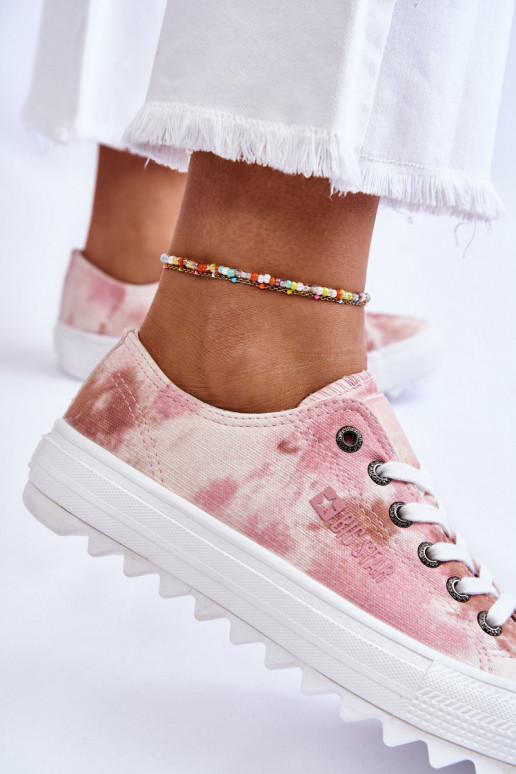 Stilīgasrnas sporta apavi ar līdzenu zoli Big Star LL274044 rozā krāsa-smilšu krāsas