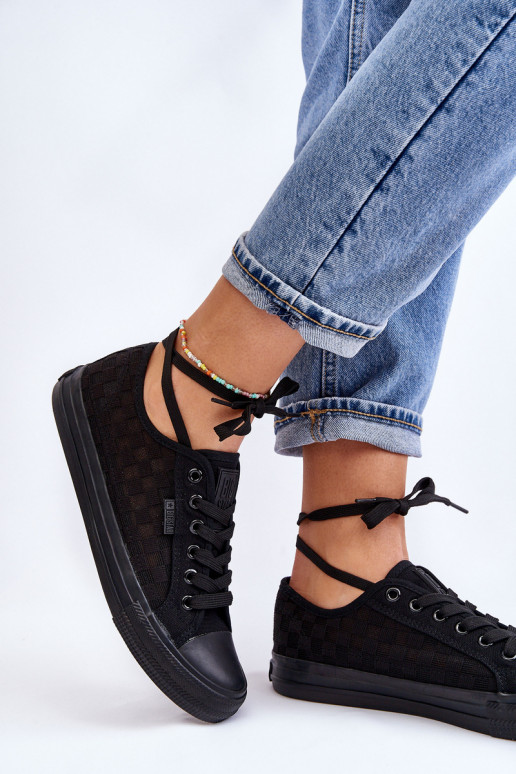 Klasiska modeļa sporta apavi ar līdzenu zoli Big Star LL274072 melnas krāsas