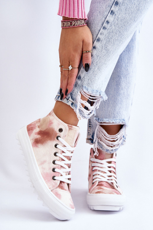 sieviešu puszābaki Big Star LL274048 smilšu krāsas-Rozā krāsas