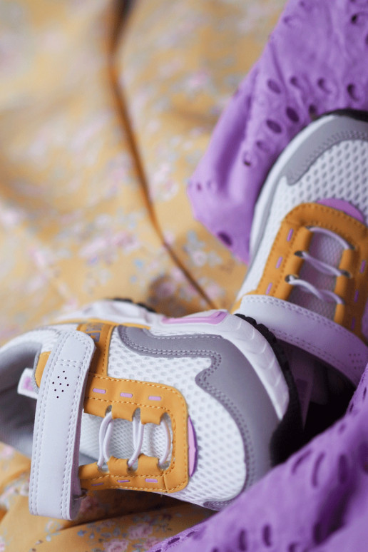 Bērnu apavi ar lipīgām aizdarēm Big Star JJ374257 Baltas-Dzelteni