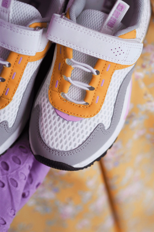 Bērnu apavi ar lipīgām aizdarēm Big Star JJ374257 Baltas-Dzelteni