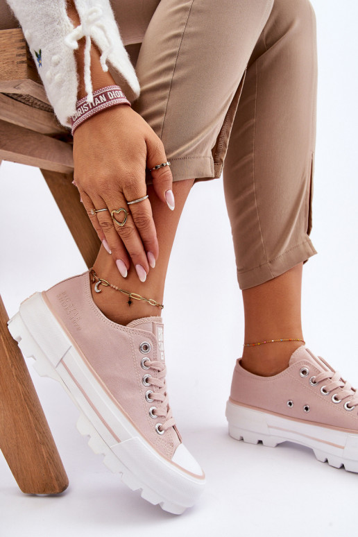 Auduma brīvā laika apavi ar platformu Big Star LL274151 Nude