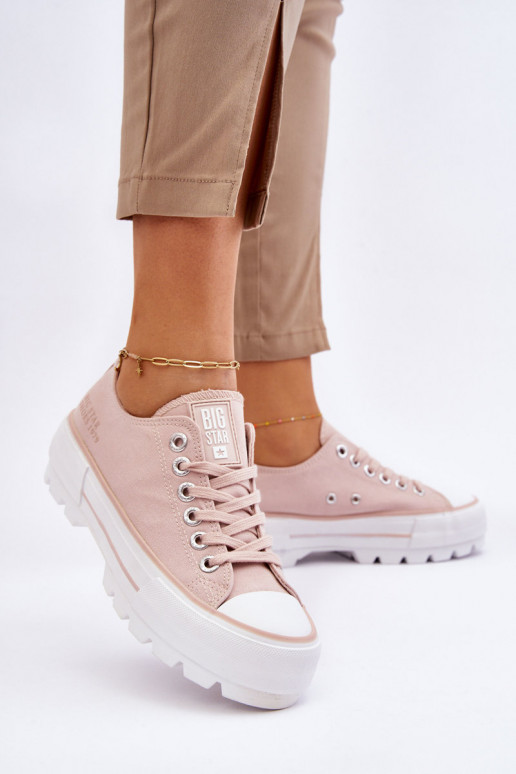 Auduma brīvā laika apavi ar platformu Big Star LL274151 Nude