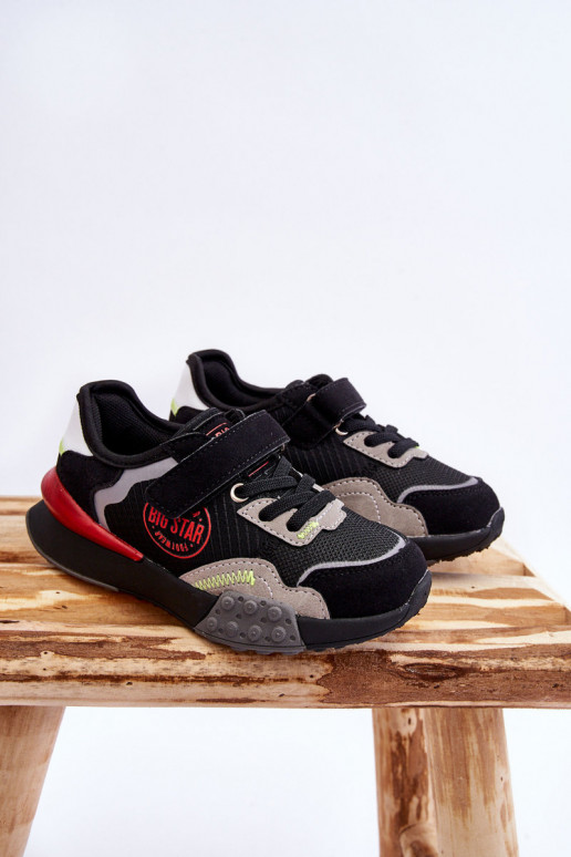 Bērnu kedu modeļu apavi Memory Foam System Big Star LL374224 melnas krāsas