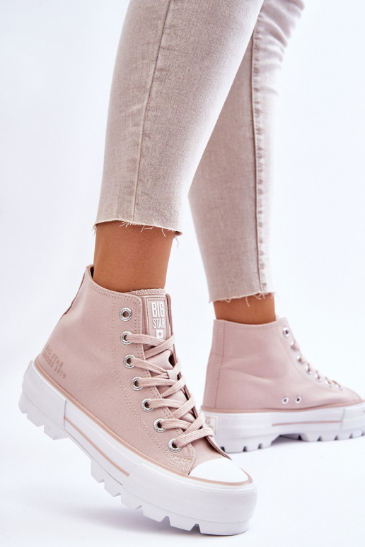 Auduma brīvā laika apavi ar platformu Big Star LL274157 Nude