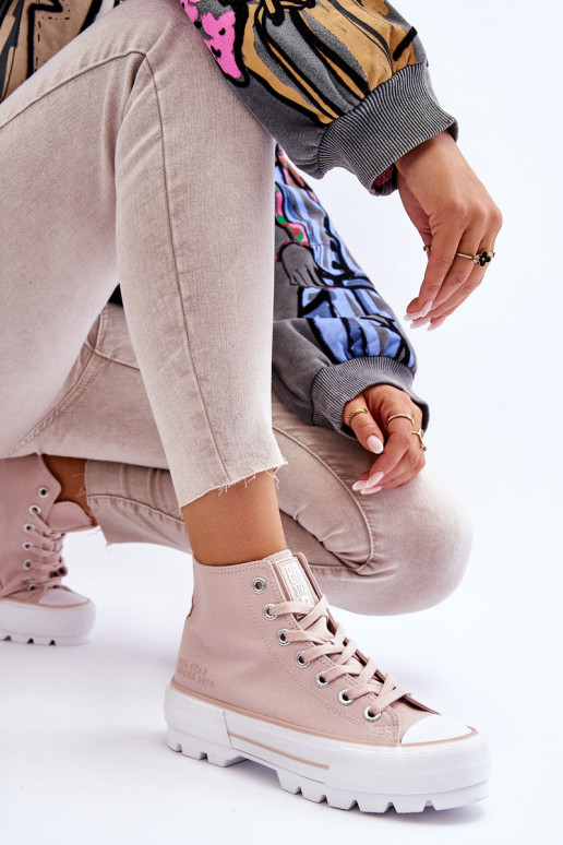 Auduma brīvā laika apavi ar platformu Big Star LL274157 Nude