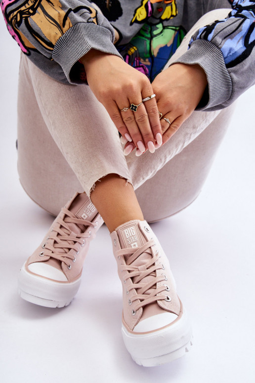 Auduma brīvā laika apavi ar platformu Big Star LL274157 Nude