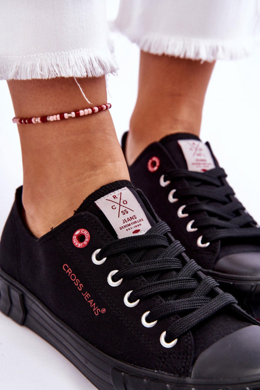 Klasiska modeļa Sieviešu apavi Cross Jeans LL2R4051 melnas krāsas