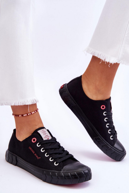 Klasiska modeļa Sieviešu apavi Cross Jeans LL2R4051 melnas krāsas