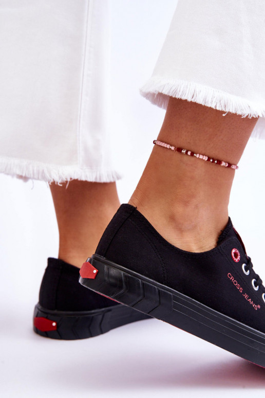 Klasiska modeļa Sieviešu apavi Cross Jeans LL2R4051 melnas krāsas