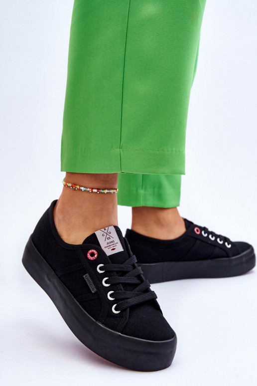 Sieviešu apavi ar platformu Cross Jeans LL2R4039 melnas krāsas