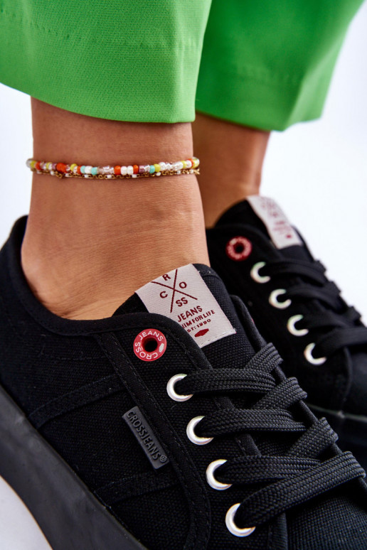 Sieviešu apavi ar platformu Cross Jeans LL2R4039 melnas krāsas