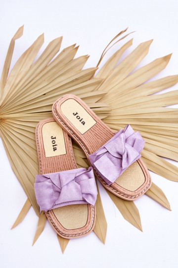 zamšādas Čības ar bantītēm Violeta krāsa Ambra 2