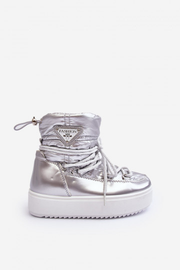 Sniega apavi siltināti šņorējami Sudraba krāsas Colina 2