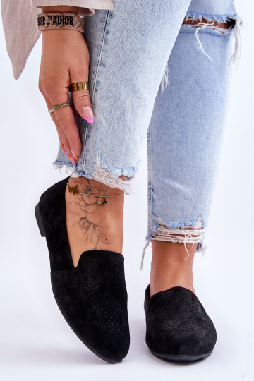 zamšādas Mokasīni melnas krāsas Giovana