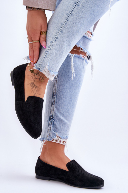 zamšādas Mokasīni melnas krāsas Giovana