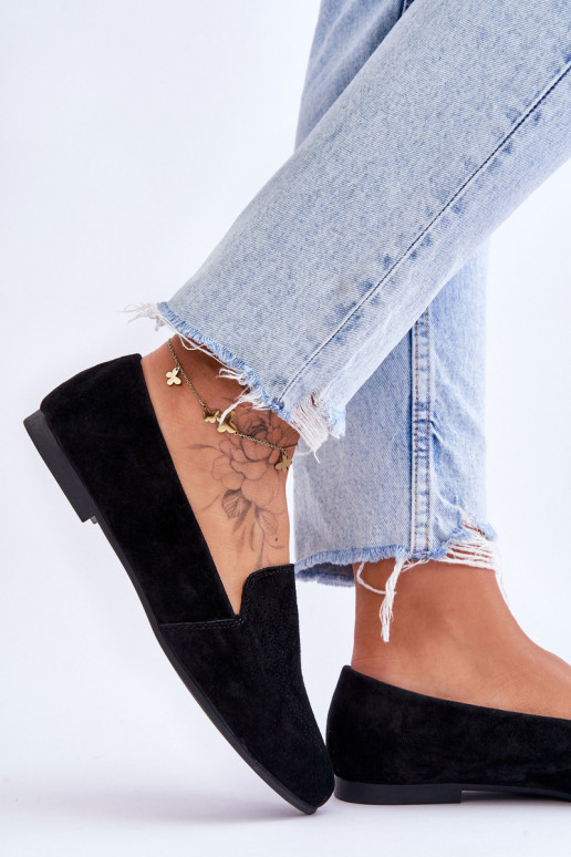 zamšādas Mokasīni melnas krāsas Giovana