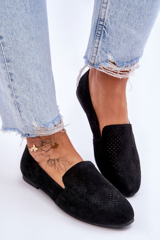 zamšādas Mokasīni melnas krāsas Giovana