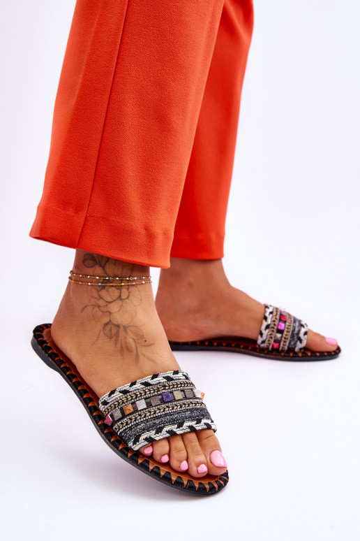 Dekorētas Čības melnas krāsas Bellisa