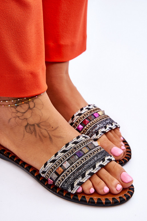 Dekorētas Čības melnas krāsas Bellisa