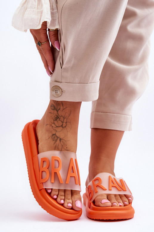 Čības ar platformu oranžas krāsas Brave Čības ar platformu oranžas krāsas Brave