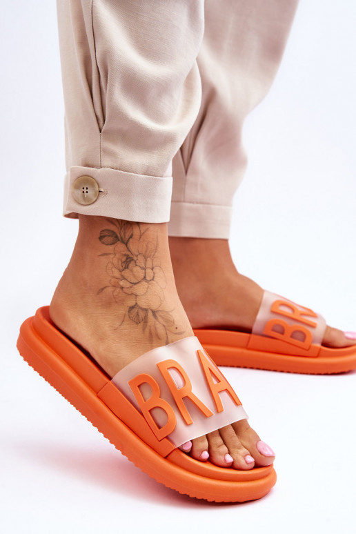 Čības ar platformu oranžas krāsas Brave Čības ar platformu oranžas krāsas Brave