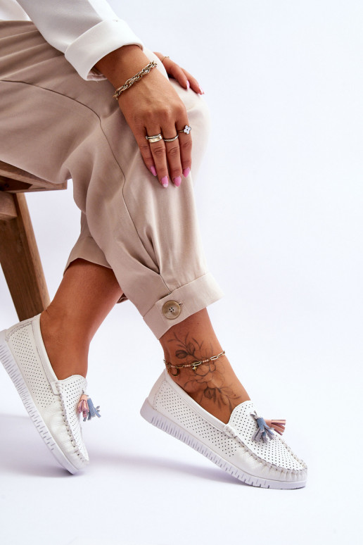 Mokasīni baltas krāsas Lanzarot