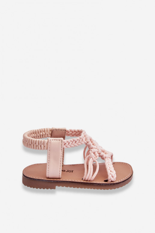 Pītas bērnu sandales Rozā krāsas Tracy Pītas bērnu sandales Rozā krāsas Tracy