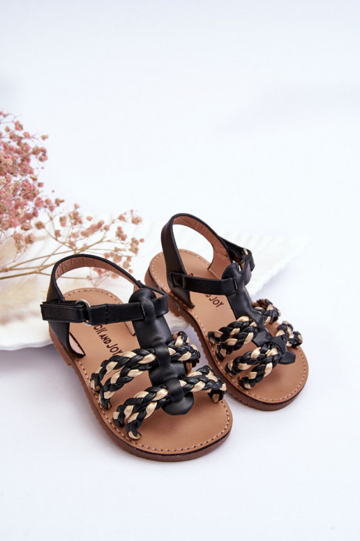 Bērnu sandales ar siksniņām melnas krāsas Sammy Bērnu sandales ar siksniņām melnas krāsas Sammy