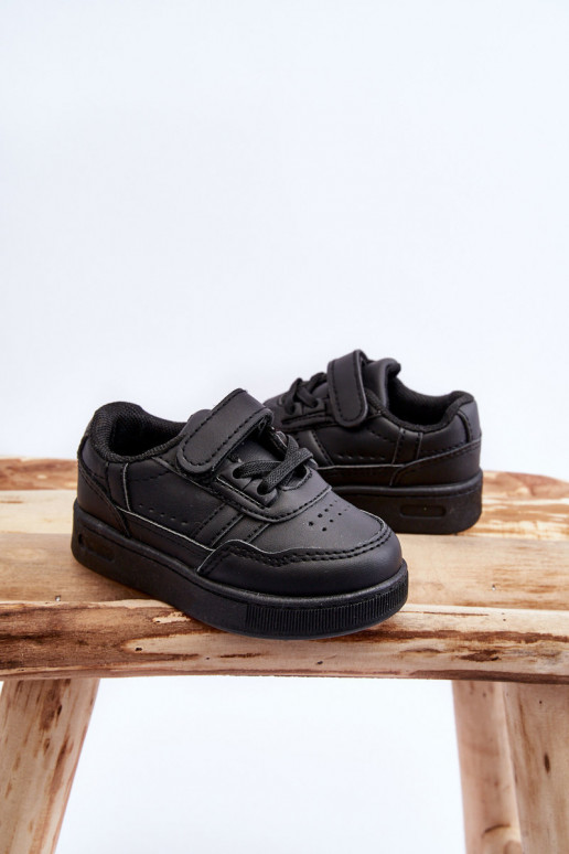 Bērnu klasiskā modeļa sporta apavi melnas krāsas Marlin