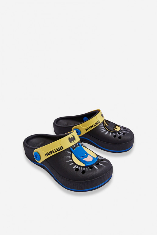 Bērnu crocs stila čības Batman Grendene Kids JJ385005 melnas krāsas Bērnu crocs stila čības Batman Grendene Kids JJ385005 melnas krāsas