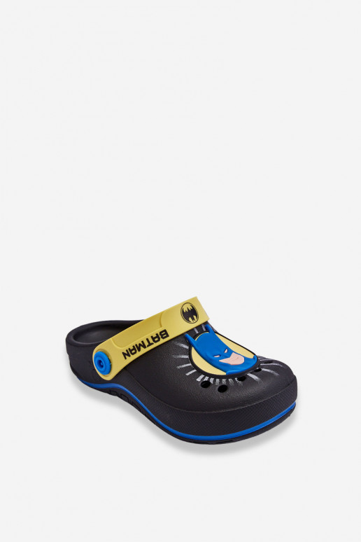 Bērnu crocs stila čības Batman Grendene Kids JJ385005 melnas krāsas Bērnu crocs stila čības Batman Grendene Kids JJ385005 melnas krāsas