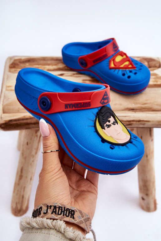 Bērnu crocs stila čības Superman Grendene Kids JJ385004 Zilas krāsas Bērnu crocs stila čības Superman Grendene Kids JJ385004 Zilas krāsas