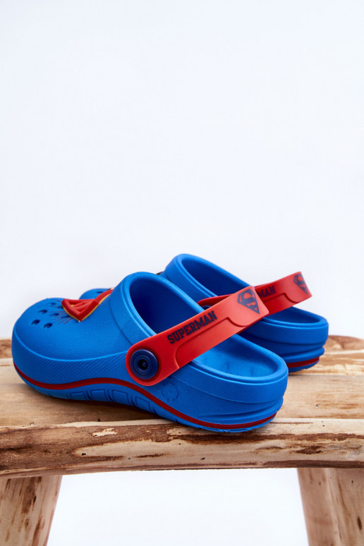 Bērnu crocs stila čības Superman Grendene Kids JJ385004 Zilas krāsas Bērnu crocs stila čības Superman Grendene Kids JJ385004 Zilas krāsas