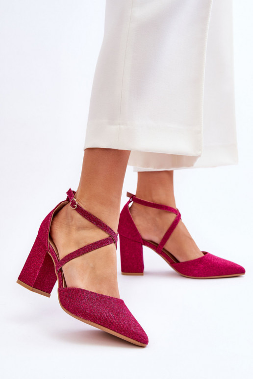 Spīdīgas augstpapēžu kurpes rozā krāsas Galaxy